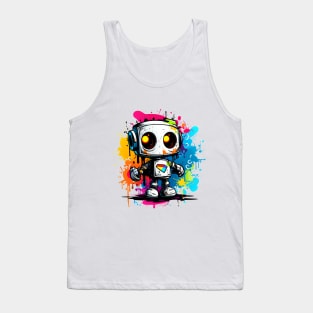 Cute cartoon Robot. Funny cyborg. Tank Top